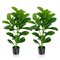Artificial Tree 2-Pack Artificial Fiddle Leaf Fig Tree For Indoor And Outdoor